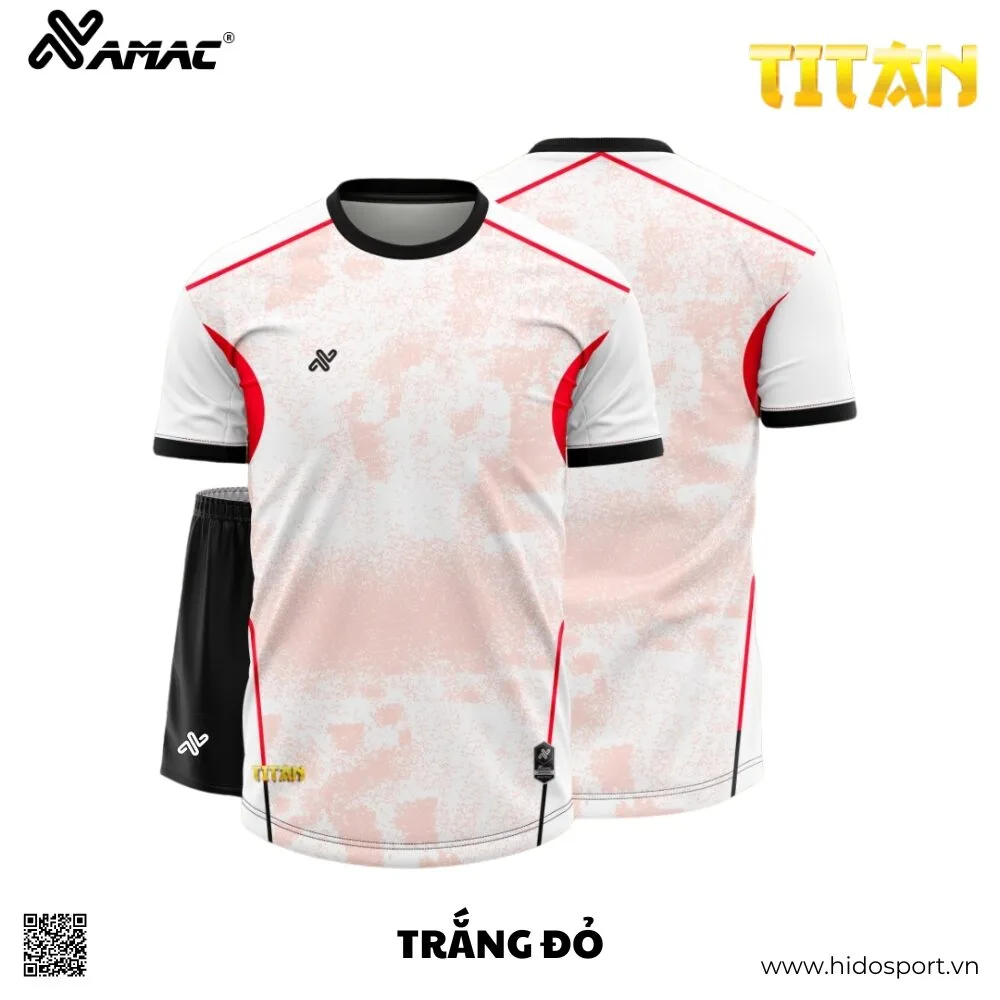(TITLE)% Quần Áo Bóng Đá Thiết Kế Chính Hãng Amac TITAN 2025 - Trắng Đỏ