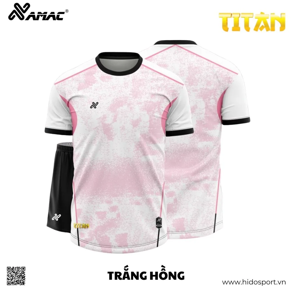 (TITLE)% Quần Áo Bóng Đá Thiết Kế Chính Hãng Amac TITAN 2025 - Trắng Hồng