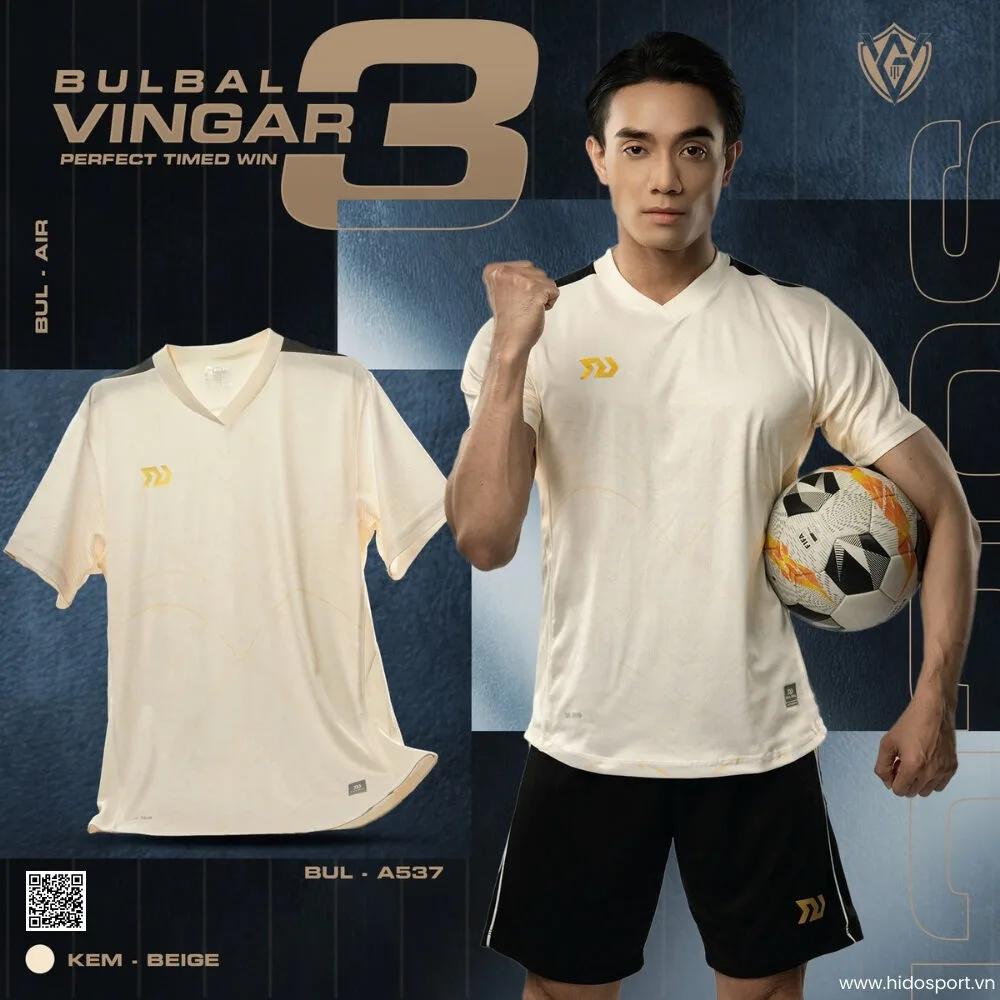 (TITLE)% BST 6 MÀU - Quần Áo Bóng Đá Thiết Kế Chính Hãng BULBAL VINGAR 3 2025 - Kem