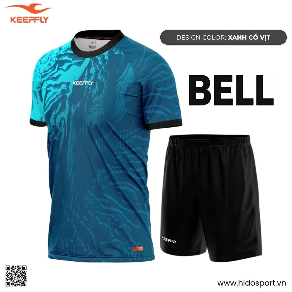 (TITLE)% Quần Áo Bóng Đá Thiết Kế Chính Hãng KEEPFLY BELL 2025 - Xanh Cổ Vịt
