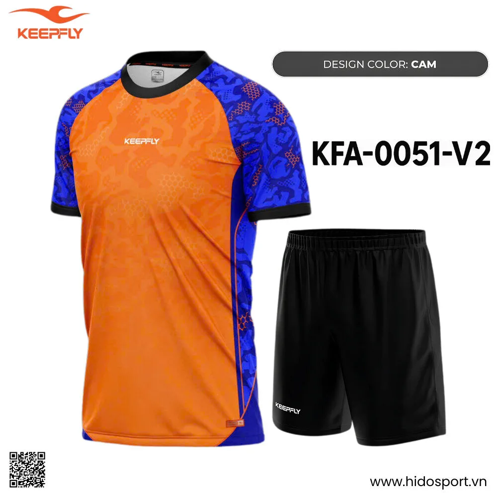 (TITLE)% Quần Áo Bóng Đá Thiết Kế Chính Hãng KFA-0051-V2 KEEPFLY ACTION 2025 - Cam