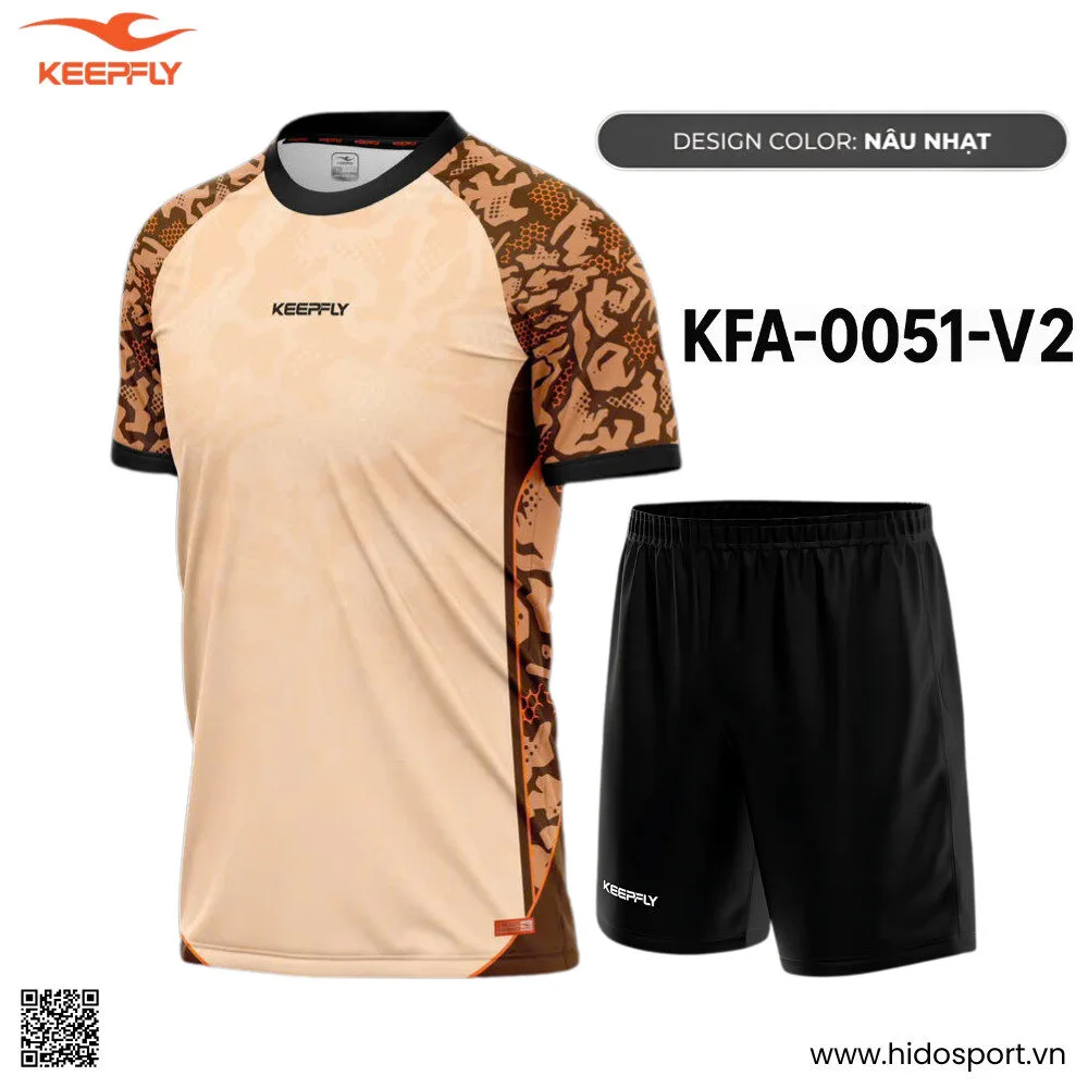 (TITLE)% Quần Áo Bóng Đá Thiết Kế Chính Hãng KFA-0051-V2 KEEPFLY ACTION 2025 - Nâu Nhạt