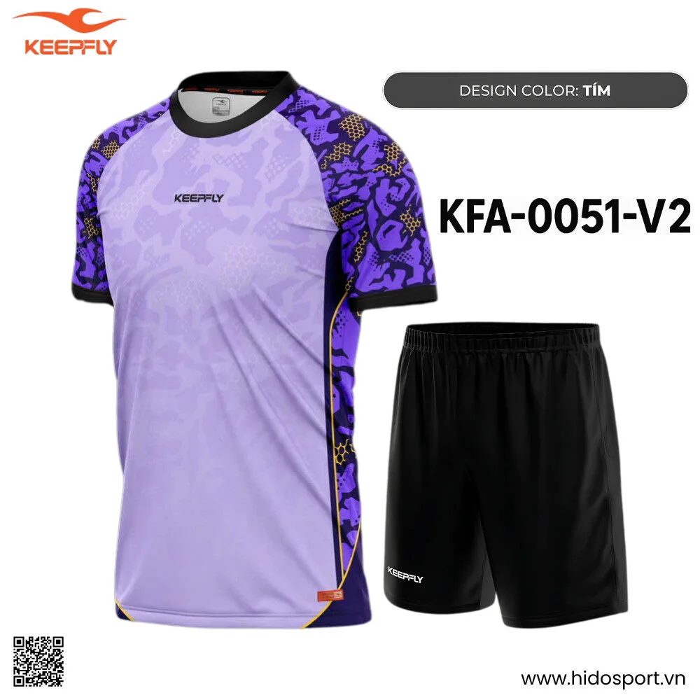 (TITLE)% Quần Áo Bóng Đá Thiết Kế Chính Hãng KFA-0051-V2 KEEPFLY ACTION 2025 - Tím