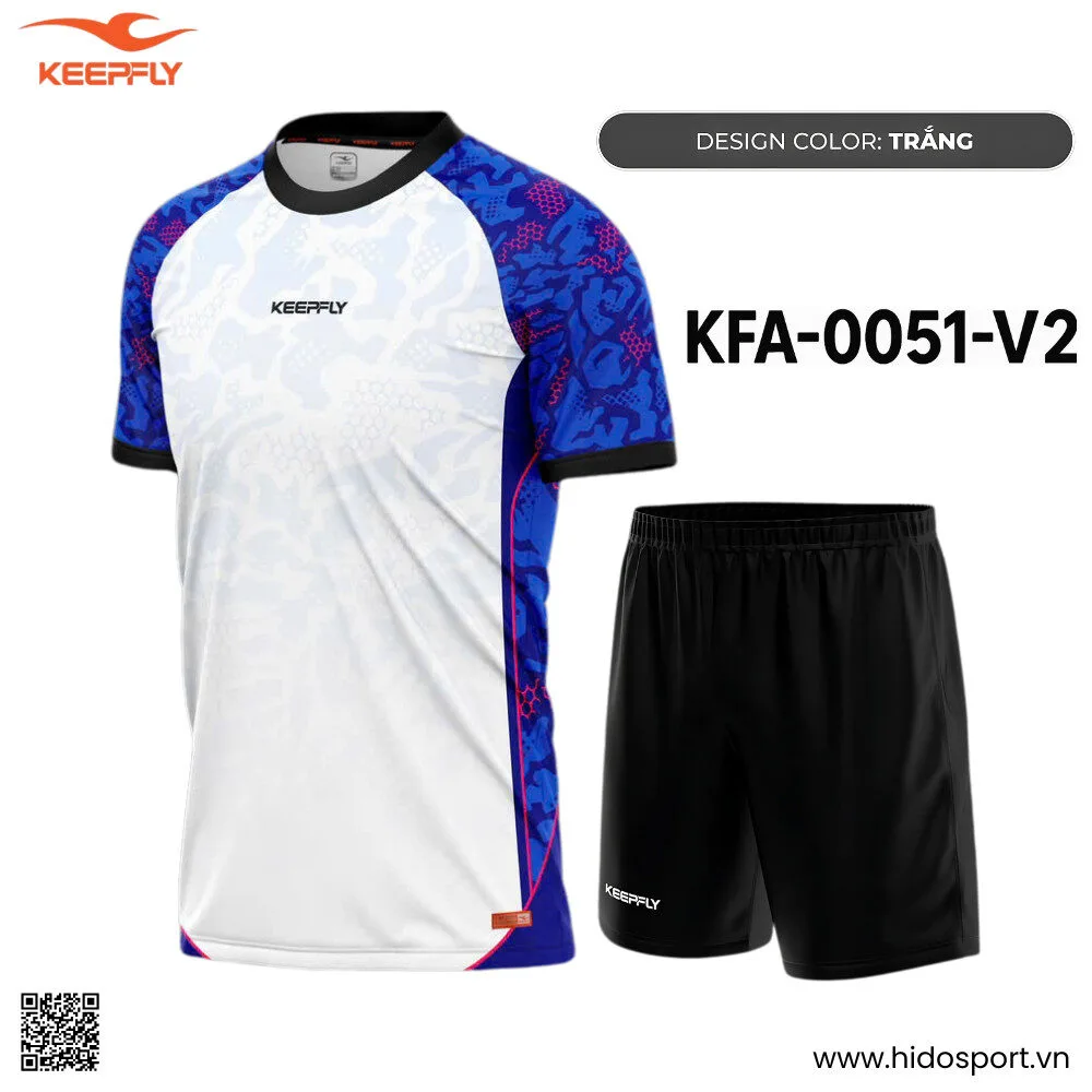 (TITLE)% Quần Áo Bóng Đá Thiết Kế Chính Hãng KFA-0051-V2 KEEPFLY ACTION 2025 - Trắng