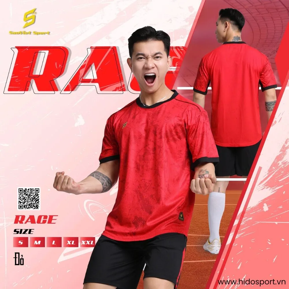 (TITLE)% BST 6 MÀU - Quần Áo Bóng Đá Thiết Kế Chính Hãng SAO VIỆT RACE 2025 - Đỏ