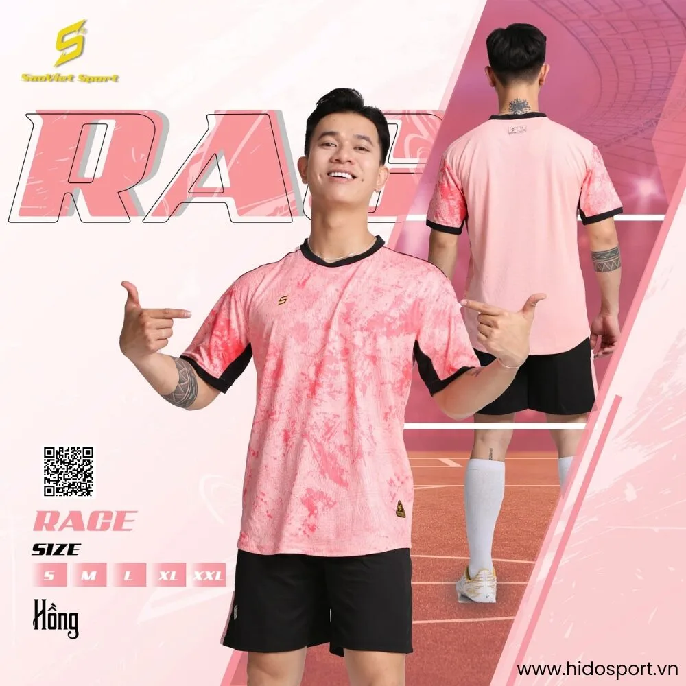 (TITLE)% BST 6 MÀU - Quần Áo Bóng Đá Thiết Kế Chính Hãng SAO VIỆT RACE 2025 - Hồng