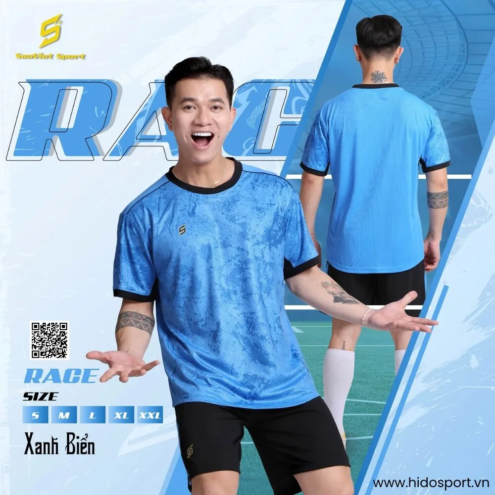 (TITLE)% BST 6 MÀU - Quần Áo Bóng Đá Thiết Kế Chính Hãng SAO VIỆT RACE 2025 - Xanh Biển