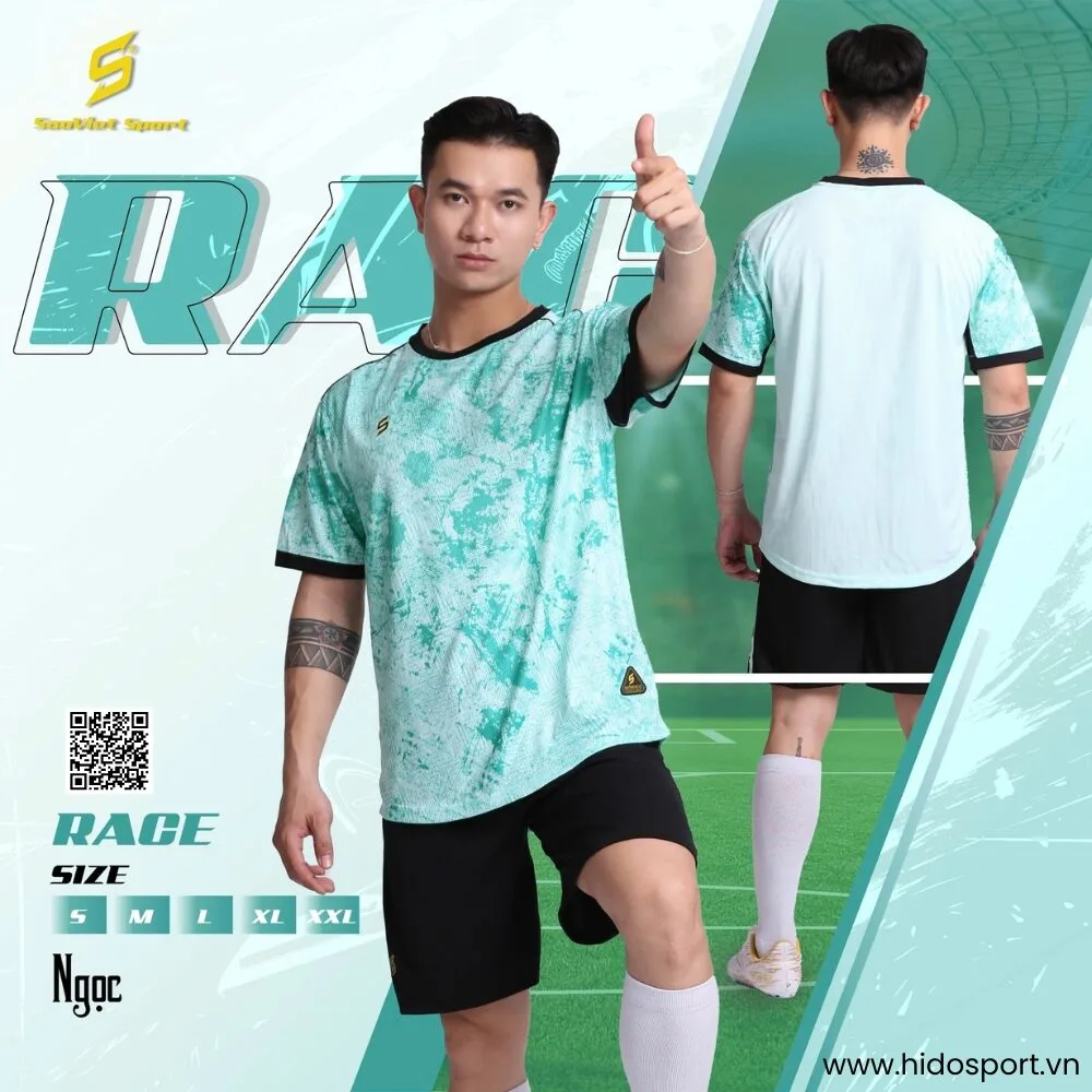 (TITLE)% BST 6 MÀU - Quần Áo Bóng Đá Thiết Kế Chính Hãng SAO VIỆT RACE 2025 - Xanh Ngọc
