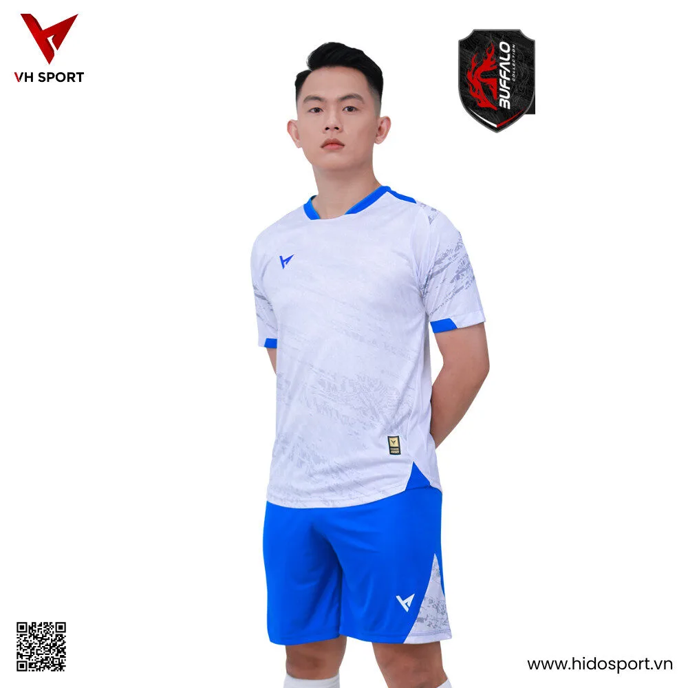 (TITLE)% Quần Áo Bóng Đá Thiết Kế Chính Hãng VH BUFFALO 2025 - Trắng Xanh