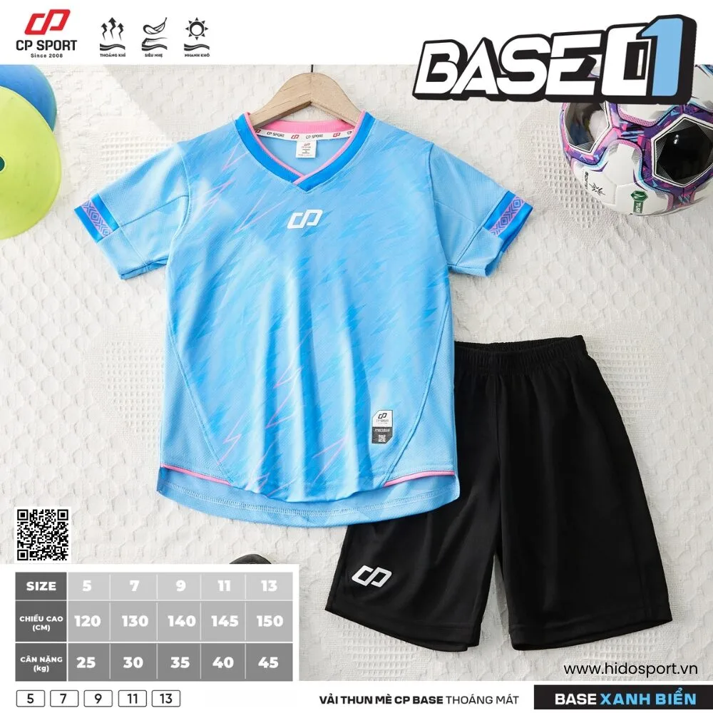 (TITLE)% BST 7 MÀU - Quần Áo Bóng Đá Trẻ Em Thiết Kế Chính Hãng CP BASE 01 2025 - Xanh Biển