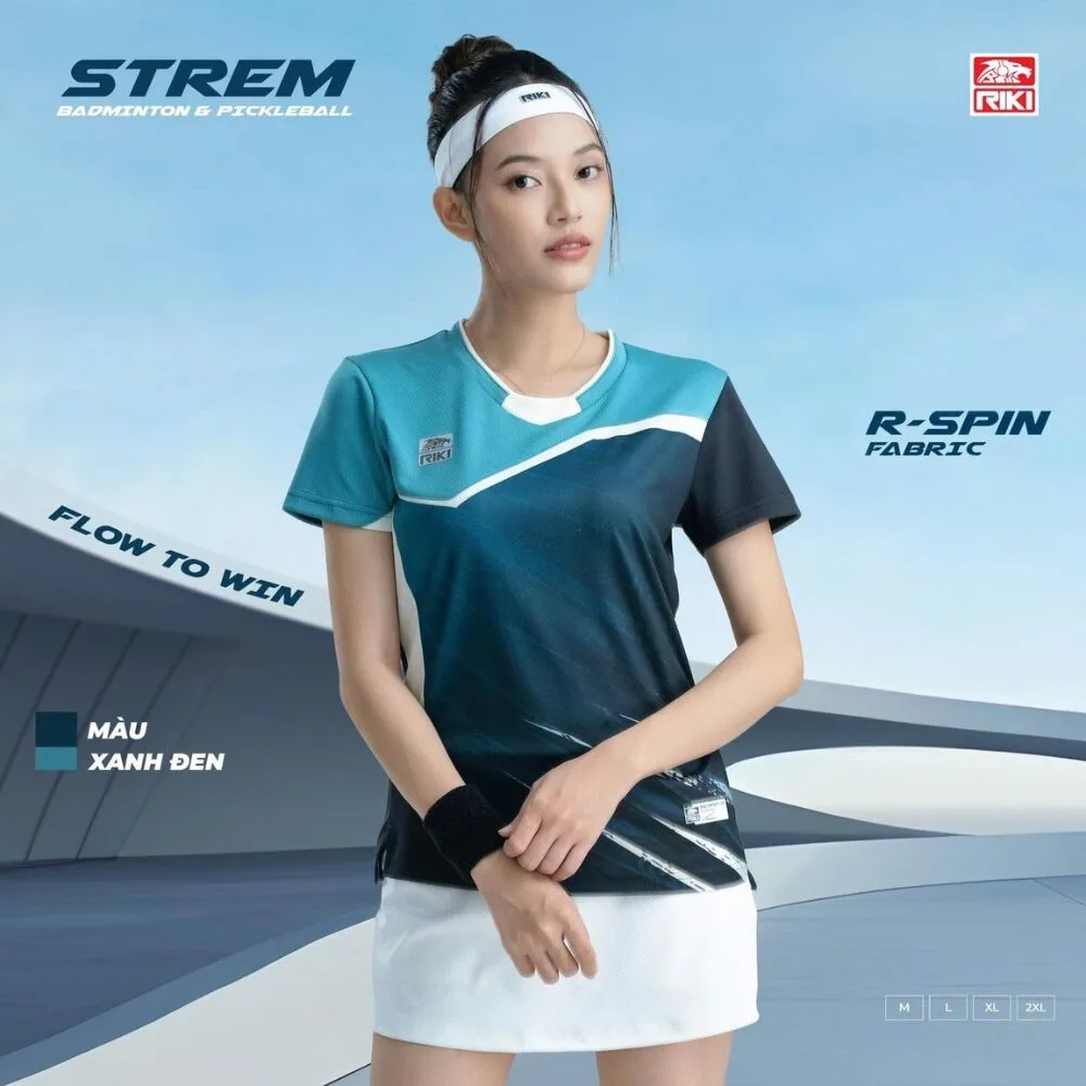 (TITLE)% Set Váy Áo Pickleball Cầu Lông Nam Nữ Riki AM04 Xanh Đen Chính Hãng 2025 - 2