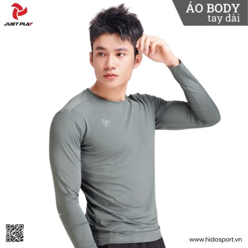 (TITLE)% BST 5 MÀU - Áo Body Thể Thao Just Play Chính Hãng 2025 - Xám