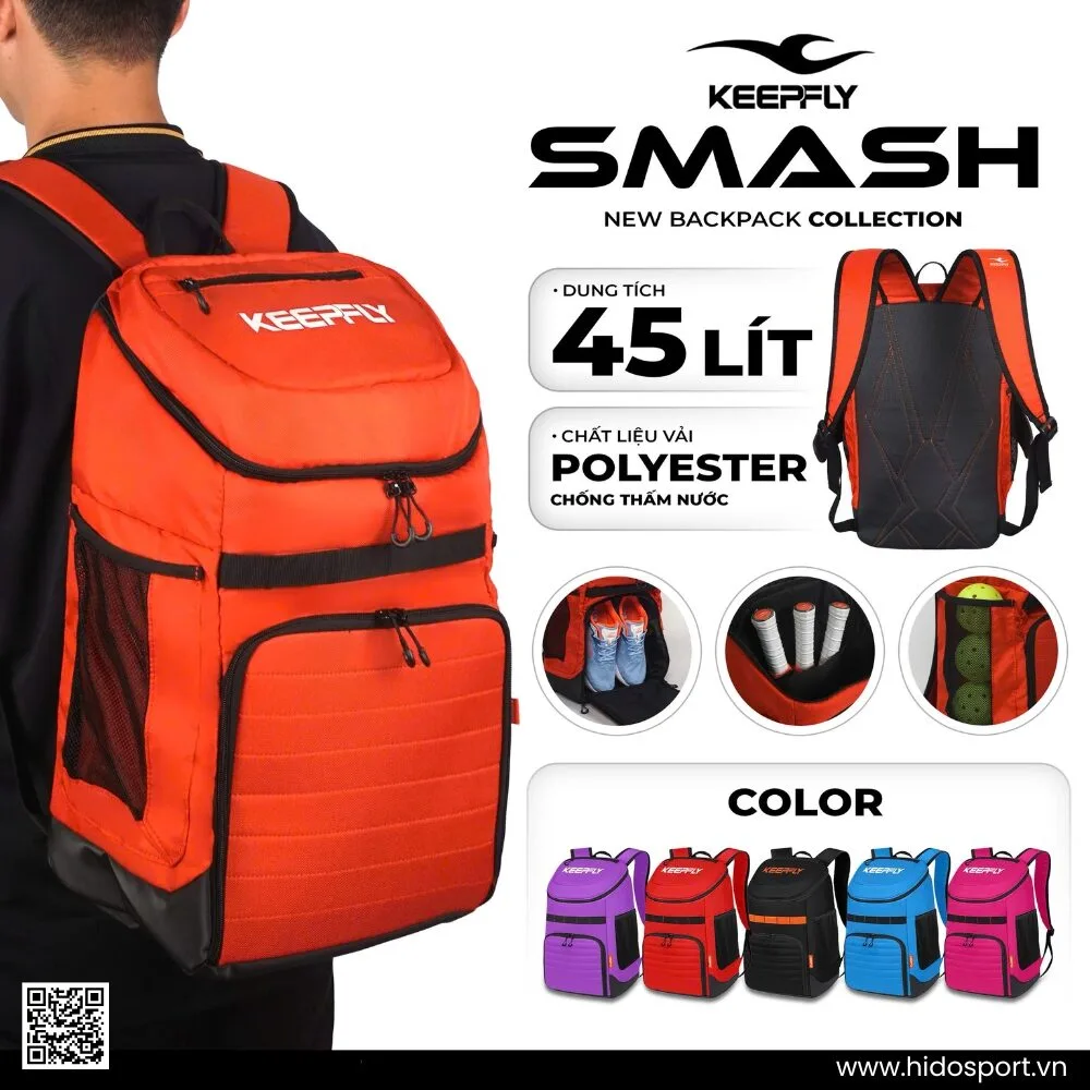 (TITLE)% Balo Pickleball Keepfly Smash Chính Hãng 2025 - Cam