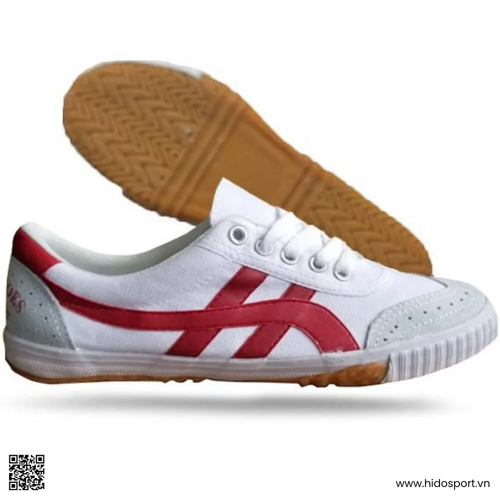 (TITLE)% Giày Bóng Đá Vải Bata Asean Đế Bằng | 3 Màu 2025 - Trắng Đỏ