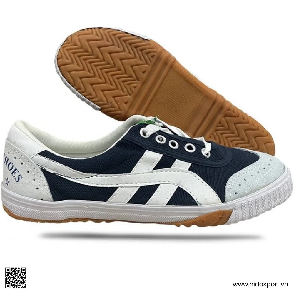 (TITLE)% Giày Bóng Đá Vải Bata Asean Đế Bằng | 3 Màu 2025 - Trắng Xanh Đen