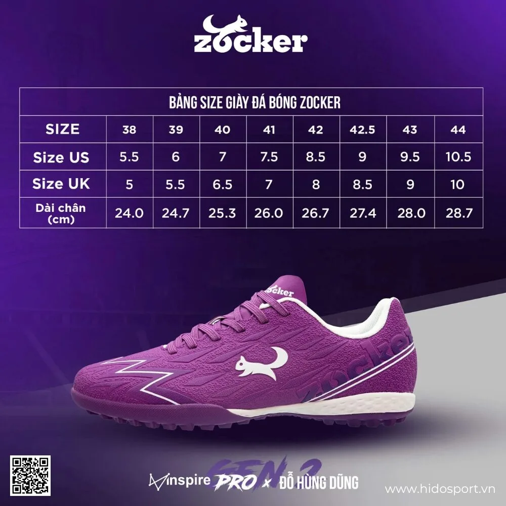 (TITLE)% Giày Bóng Đá Zocker Inspire PRO 2 2025 Chính Hãng - Size