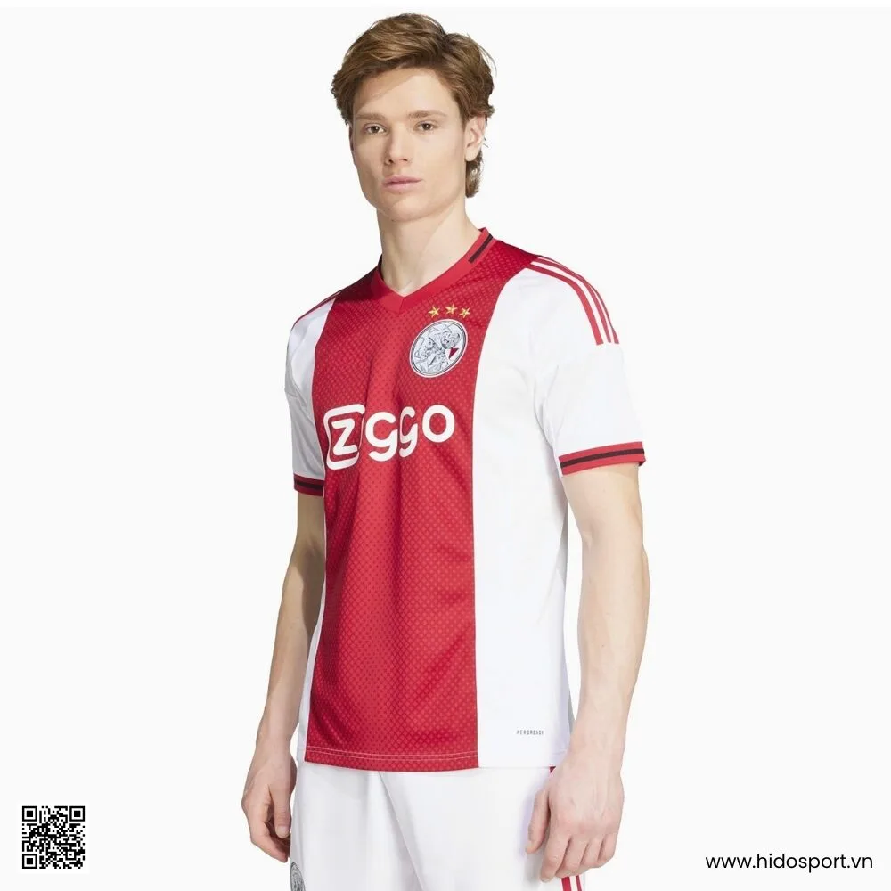 Quần Áo Bóng Đá Ajax Sân Nhà 25/26 Màu Trắng Đỏ - 1