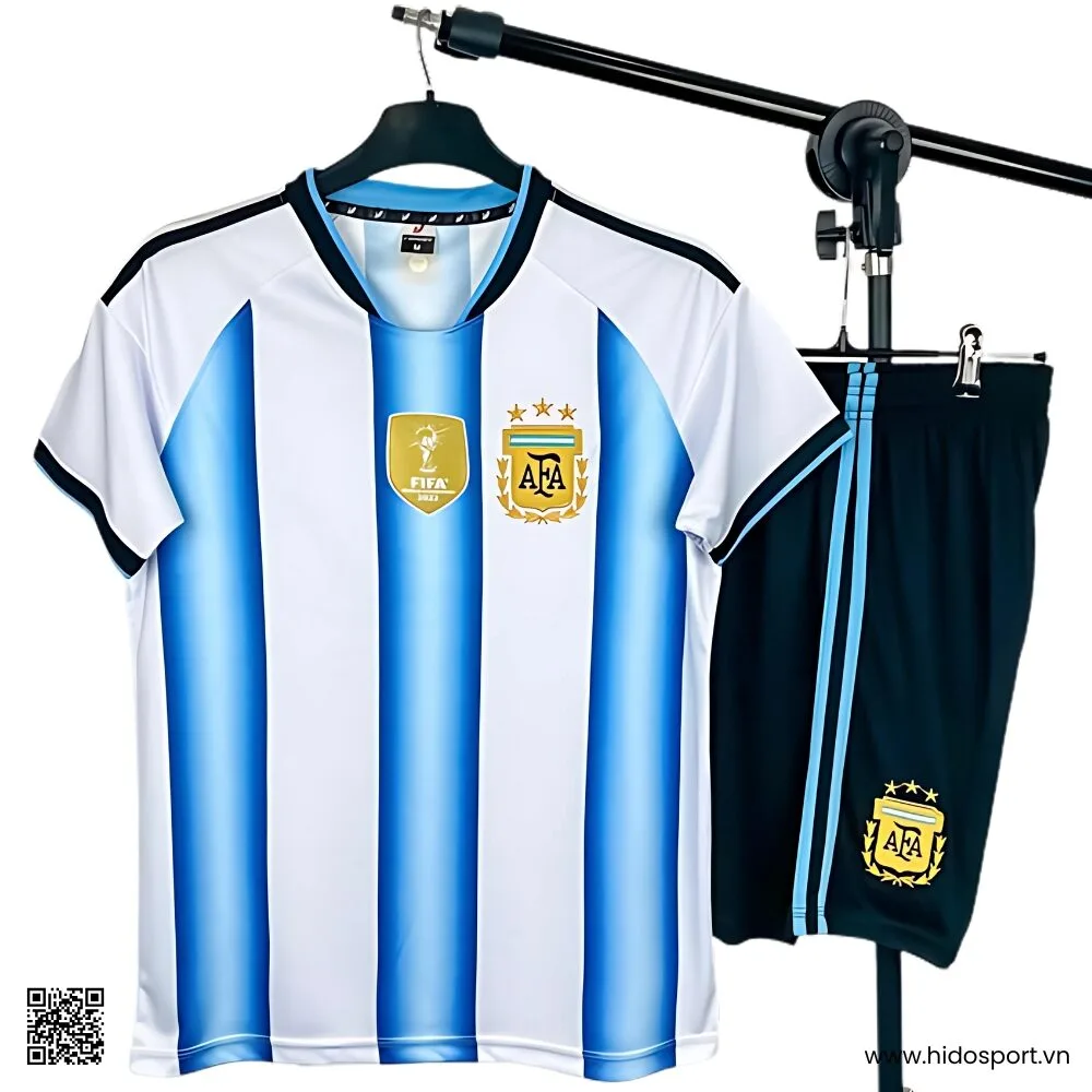 Quần Áo Bóng Đá Argentina Sân Nhà World Cup 2026 - Màu Trắng Sọc Xanh - HIDO SPORT
