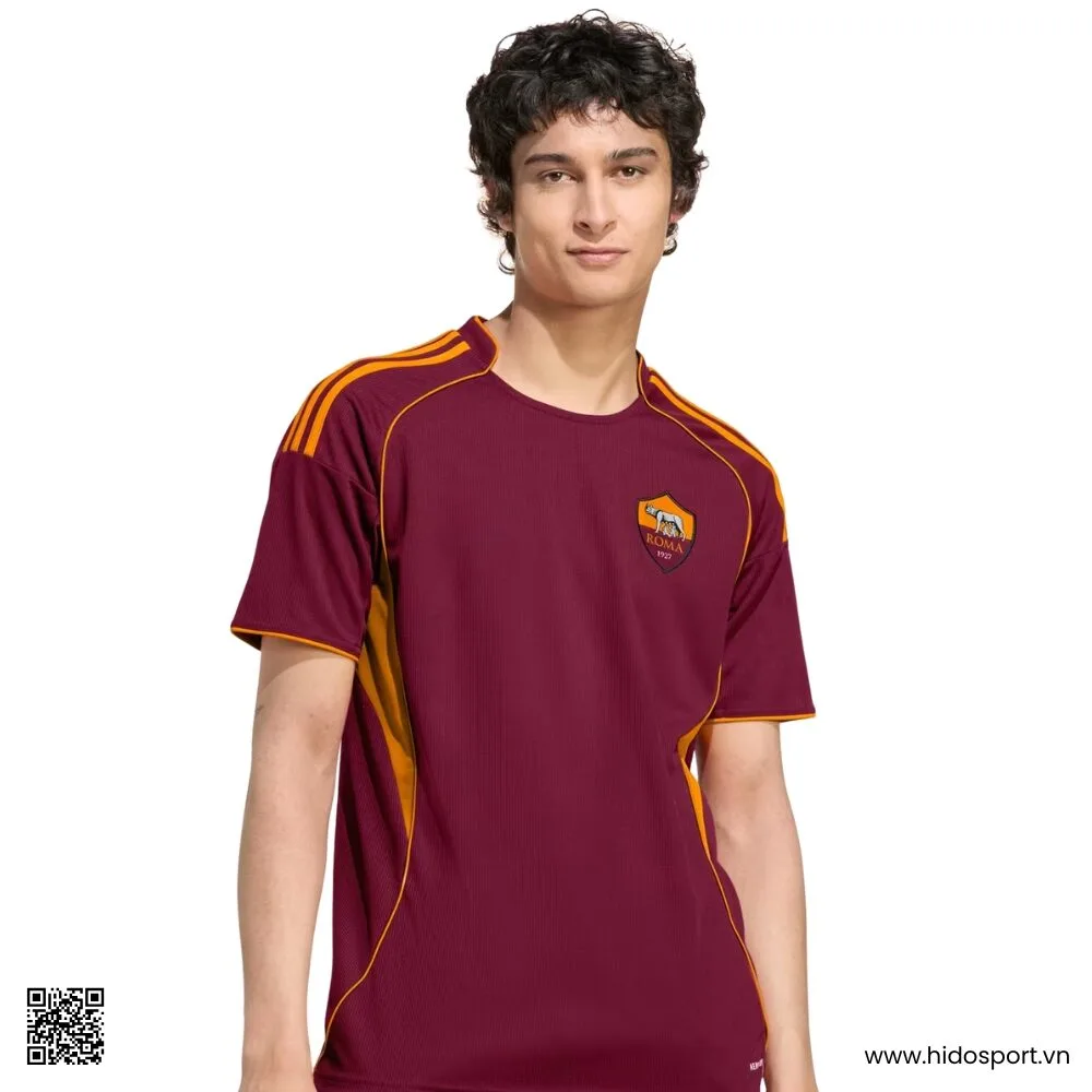 Quần Áo Bóng Đá AS Roma Sân Nhà 25/26 Màu Đỏ Sẫm - HIDO SPORT