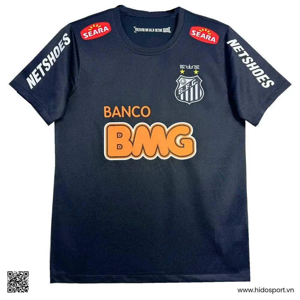 Quần Áo Bóng Đá Santos Retro Sân Khách 2012/13 Màu Đen - HIDO SPORT