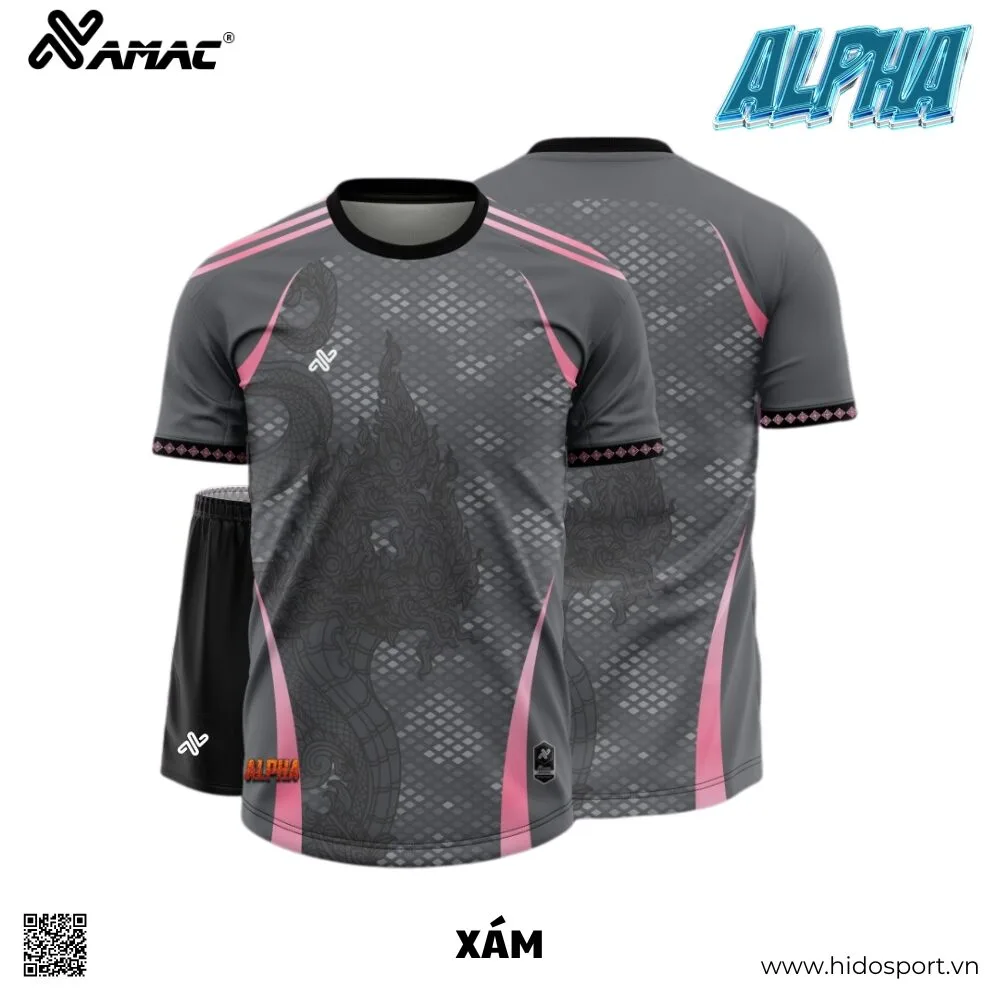 (TITLE)% BST 8 MÀU - Quần Áo Bóng Đá Thiết Kế Chính Hãng AMAC ALPHA 2025 - Xám