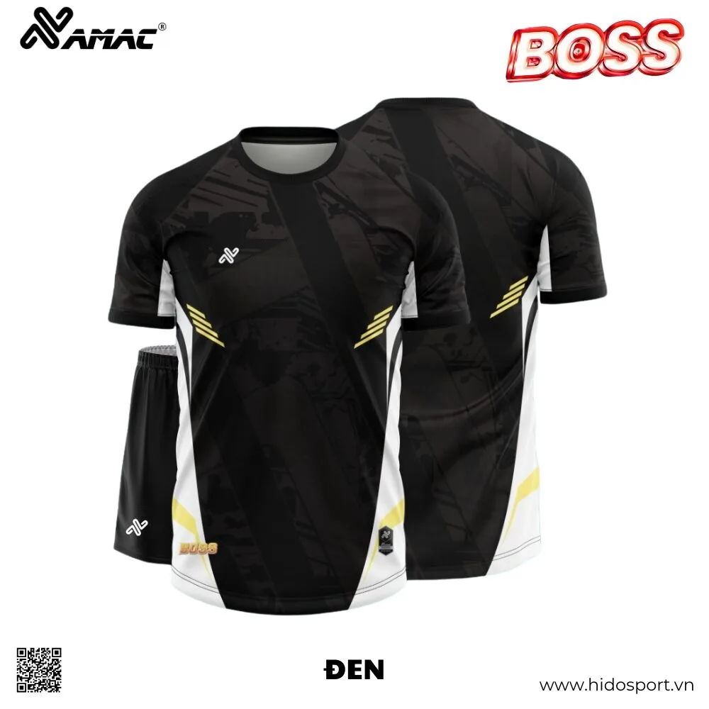 (TITLE)% BST 9 MÀU - Quần Áo Bóng Đá Thiết Kế Chính Hãng AMAC BOSS 2025 - Đen