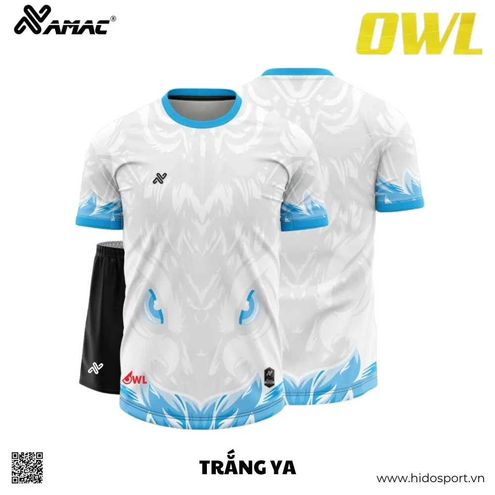 (TITLE)% BST 8 MÀU - Quần Áo Bóng Đá Thiết Kế Chính Hãng AMAC OWL 2025 - Trắng YA