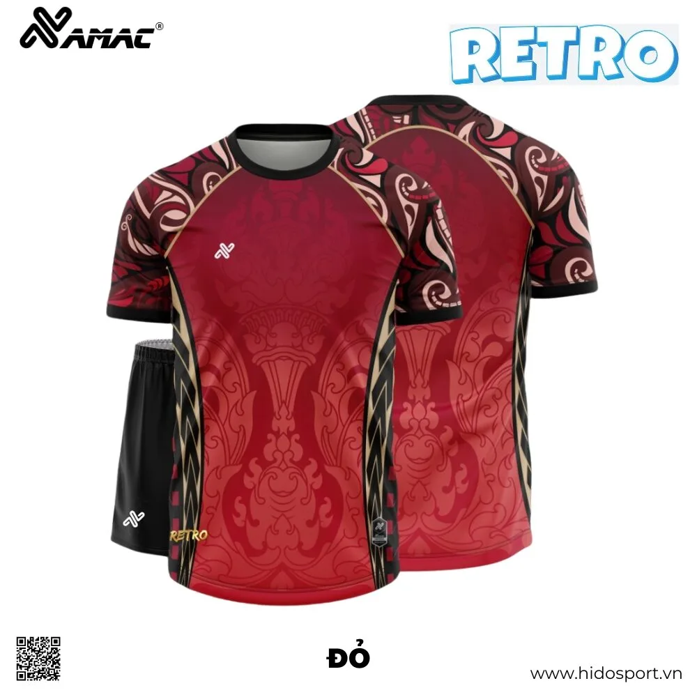 (TITLE)% BST 9 MÀU - Quần Áo Bóng Đá Thiết Kế Chính Hãng AMAC RETRO 2025 - Đỏ