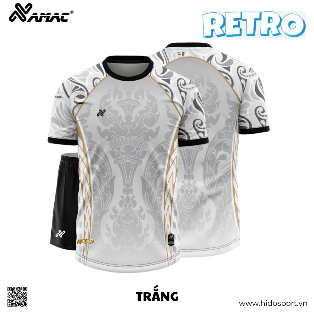 (TITLE)% BST 9 MÀU - Quần Áo Bóng Đá Thiết Kế Chính Hãng AMAC RETRO 2025 - Trắng