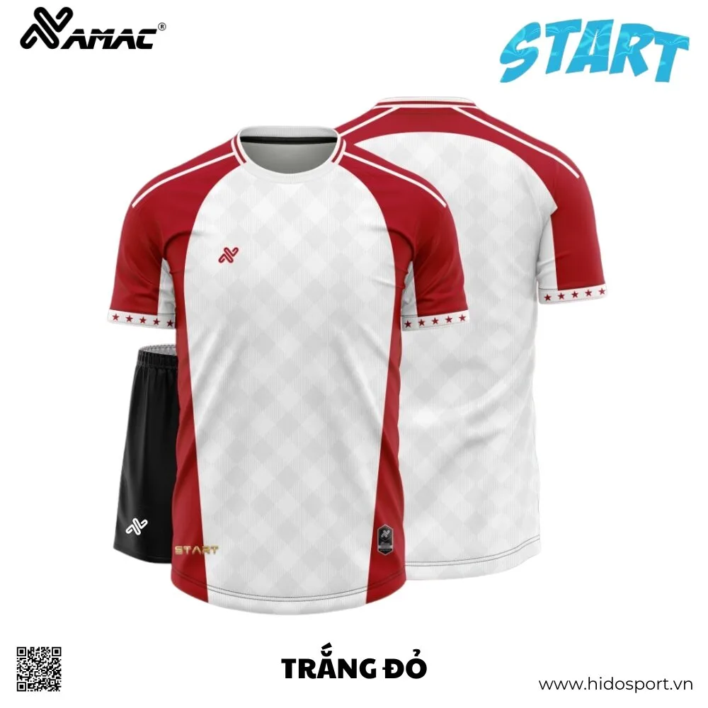 (TITLE)% BST 8 MÀU - Quần Áo Bóng Đá Thiết Kế Chính Hãng AMAC START 2025 - Trắng Đỏ