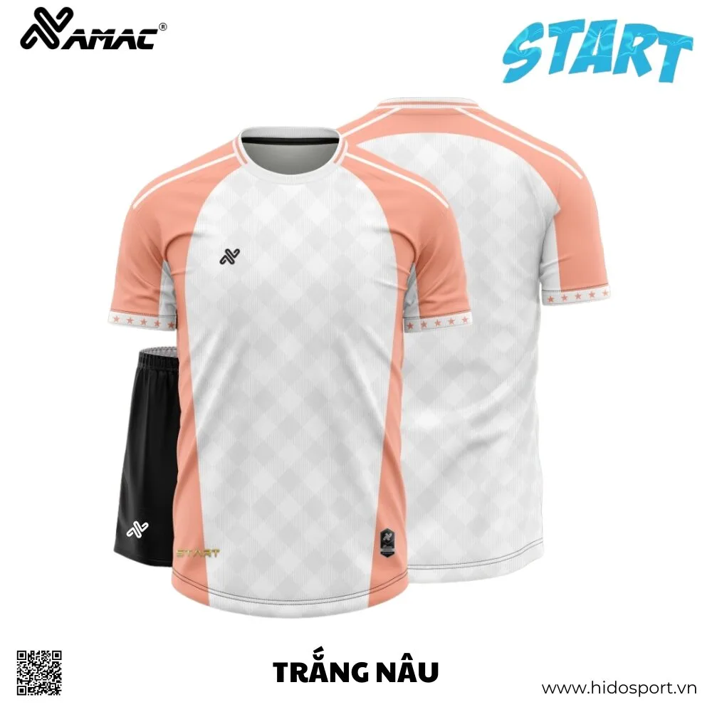 (TITLE)% BST 8 MÀU - Quần Áo Bóng Đá Thiết Kế Chính Hãng AMAC START 2025 - Trắng Nâu