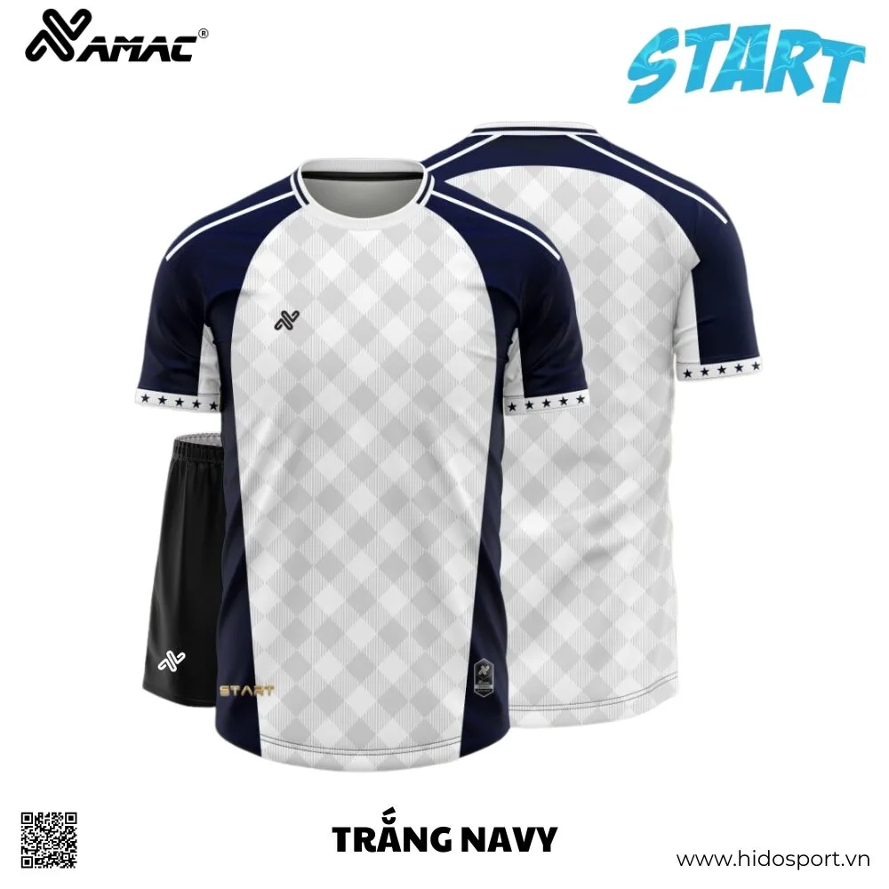 (TITLE)% BST 8 MÀU - Quần Áo Bóng Đá Thiết Kế Chính Hãng AMAC START 2025 - Trắng Navy