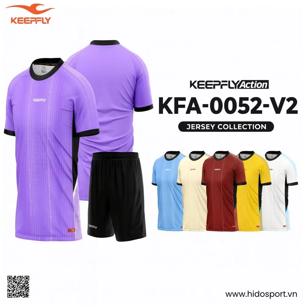 BST 6 MÀU - Quần Áo Bóng Đá Thiết Kế Chính Hãng KFA-0052-V2 KEEPFLY ACTION 2025 - HIDO SPORT