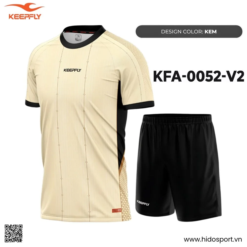 (TITLE)% BST 6 MÀU - Quần Áo Bóng Đá Thiết Kế Chính Hãng KFA-0052-V2 KEEPFLY ACTION 2025 - Kem