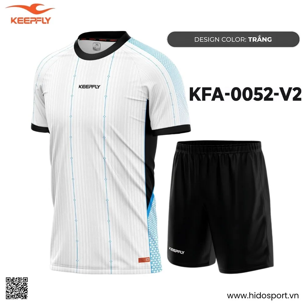 (TITLE)% BST 6 MÀU - Quần Áo Bóng Đá Thiết Kế Chính Hãng KFA-0052-V2 KEEPFLY ACTION 2025 - Trắng