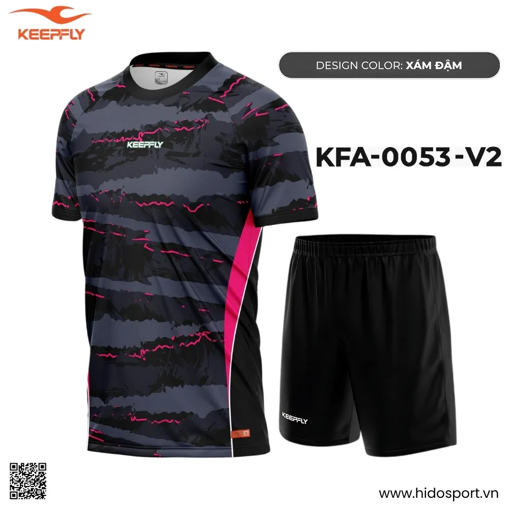 (TITLE)% BST 6 MÀU - Quần Áo Bóng Đá Thiết Kế Chính Hãng KFA-0053-V2 KEEPFLY ACTION 2025 - Xám Đậm