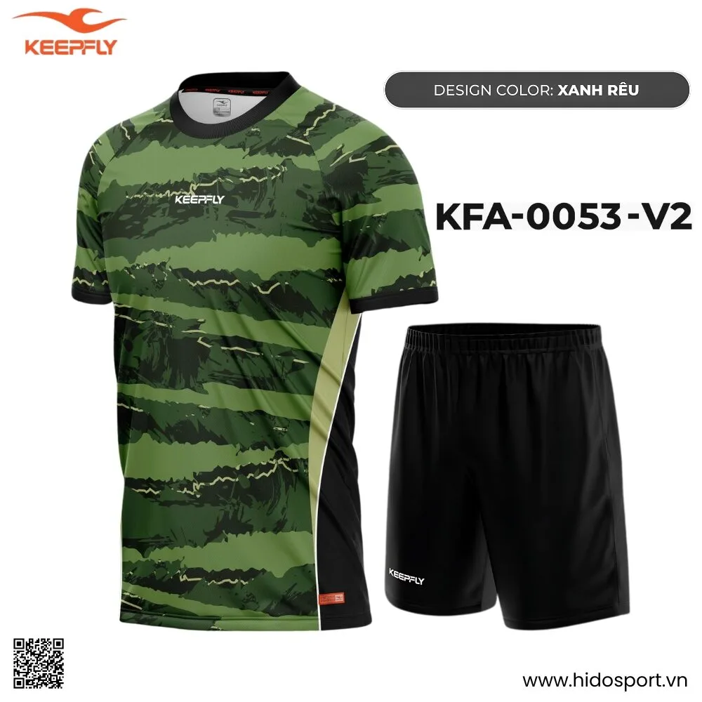 (TITLE)% BST 6 MÀU - Quần Áo Bóng Đá Thiết Kế Chính Hãng KFA-0053-V2 KEEPFLY ACTION 2025 - Xanh Rêu