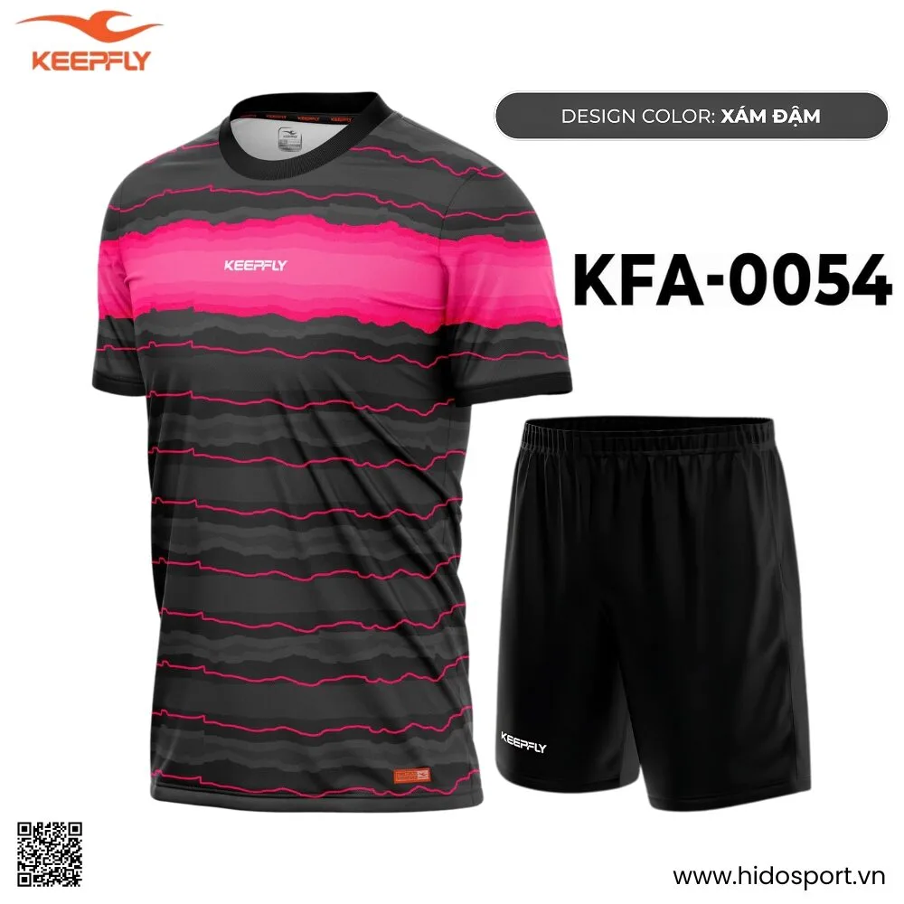 (TITLE)% BST 8 MÀU - Quần Áo Bóng Đá Thiết Kế Chính Hãng KFA-0054 KEEPFLY ACTION 2025 - Xám Đậm