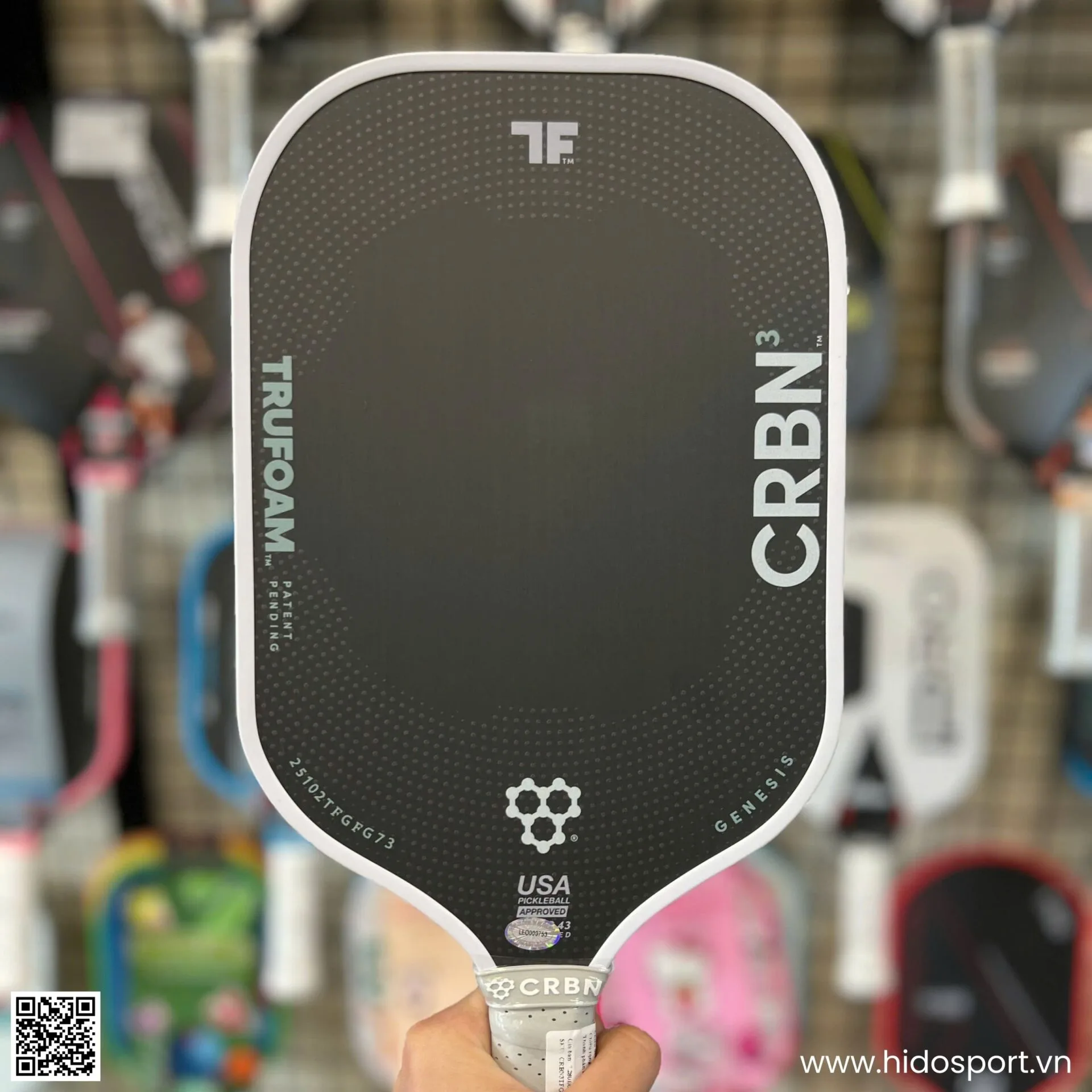 (TITLE)% Vot Pickleball Crbn Trufoam Hybrid 14mm Chinh Hang 004