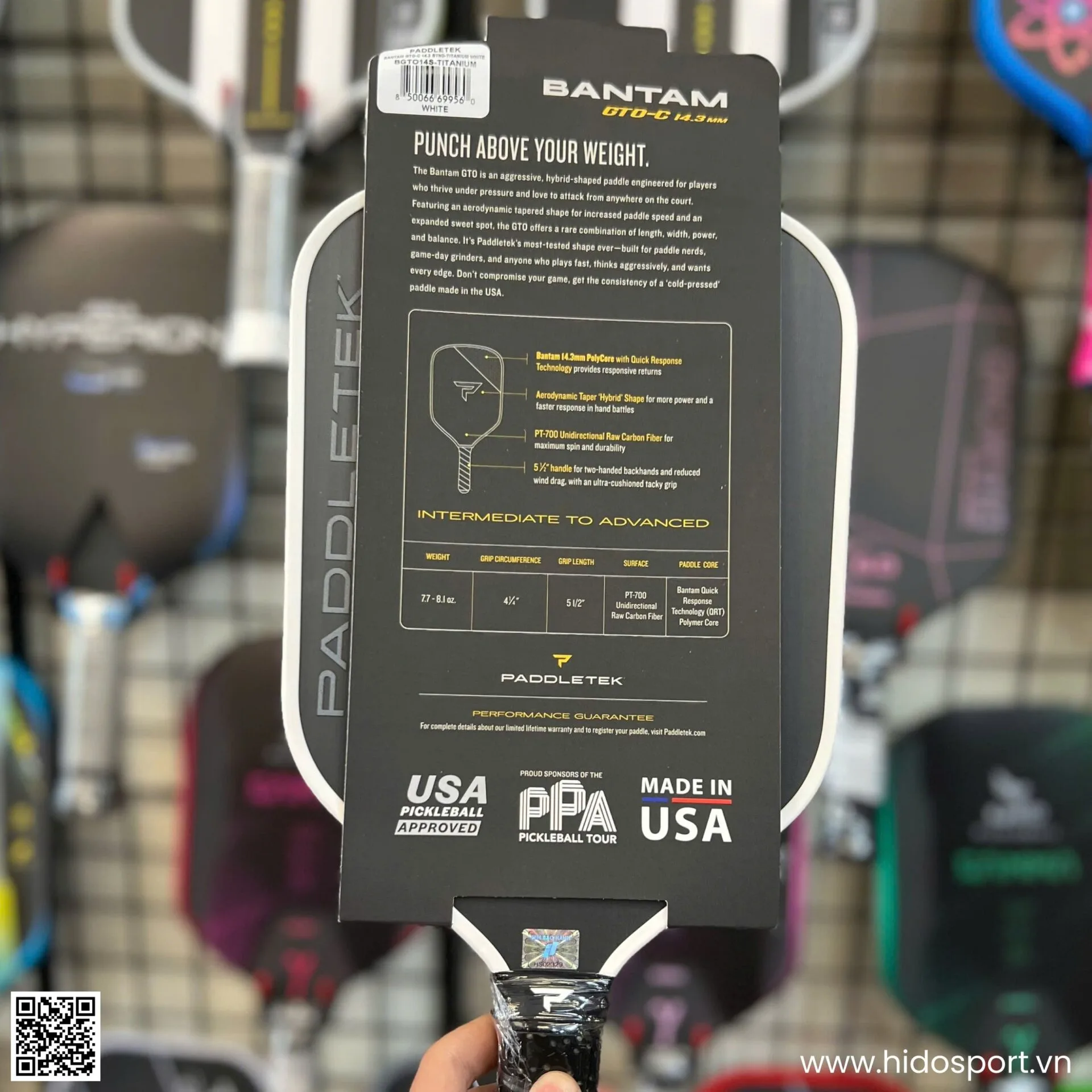 (TITLE)% Vot Pickleball Crbn Trufoam Hybrid 14mm Chinh Hang 005