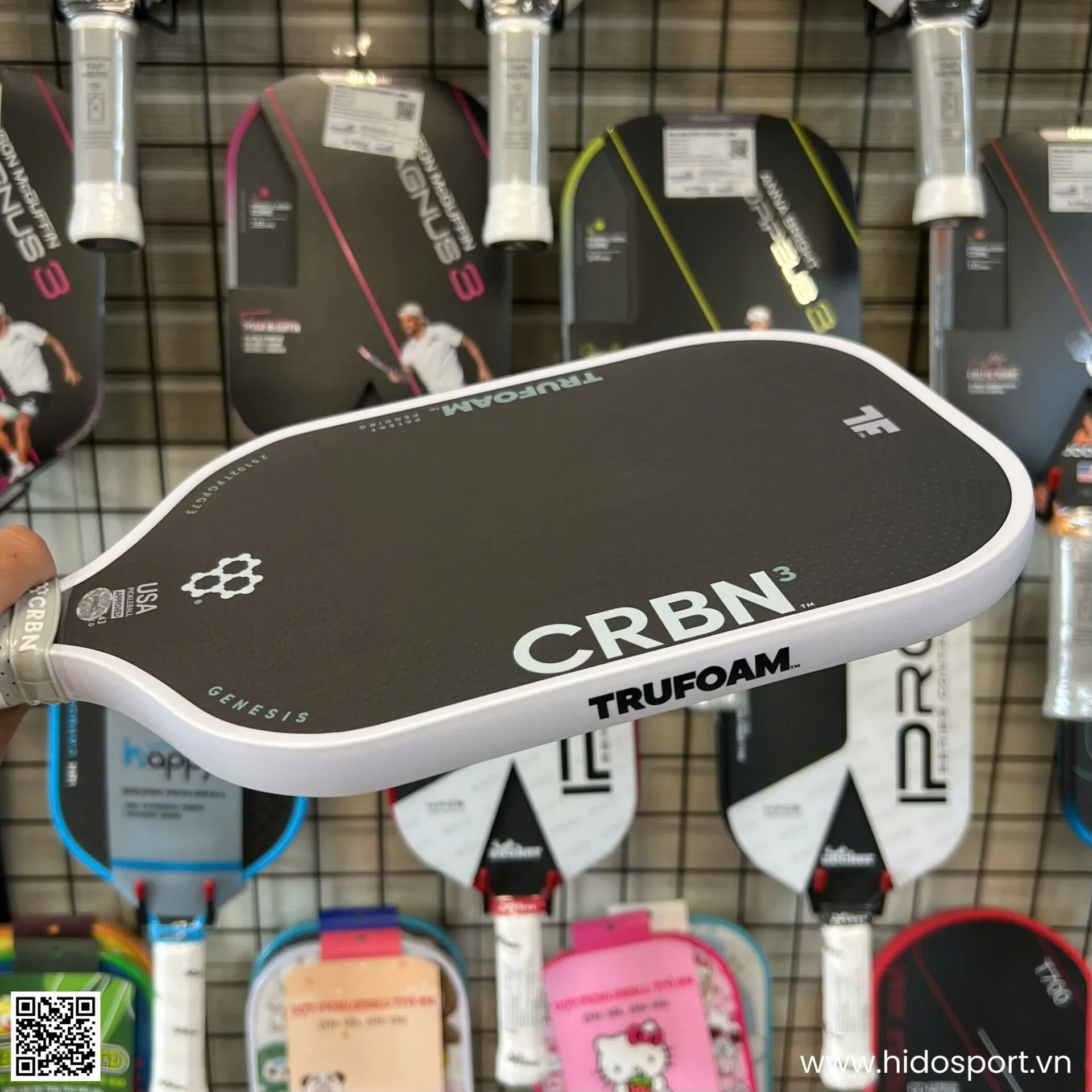 (TITLE)% Vot Pickleball Crbn Trufoam Hybrid 14mm Chinh Hang 006