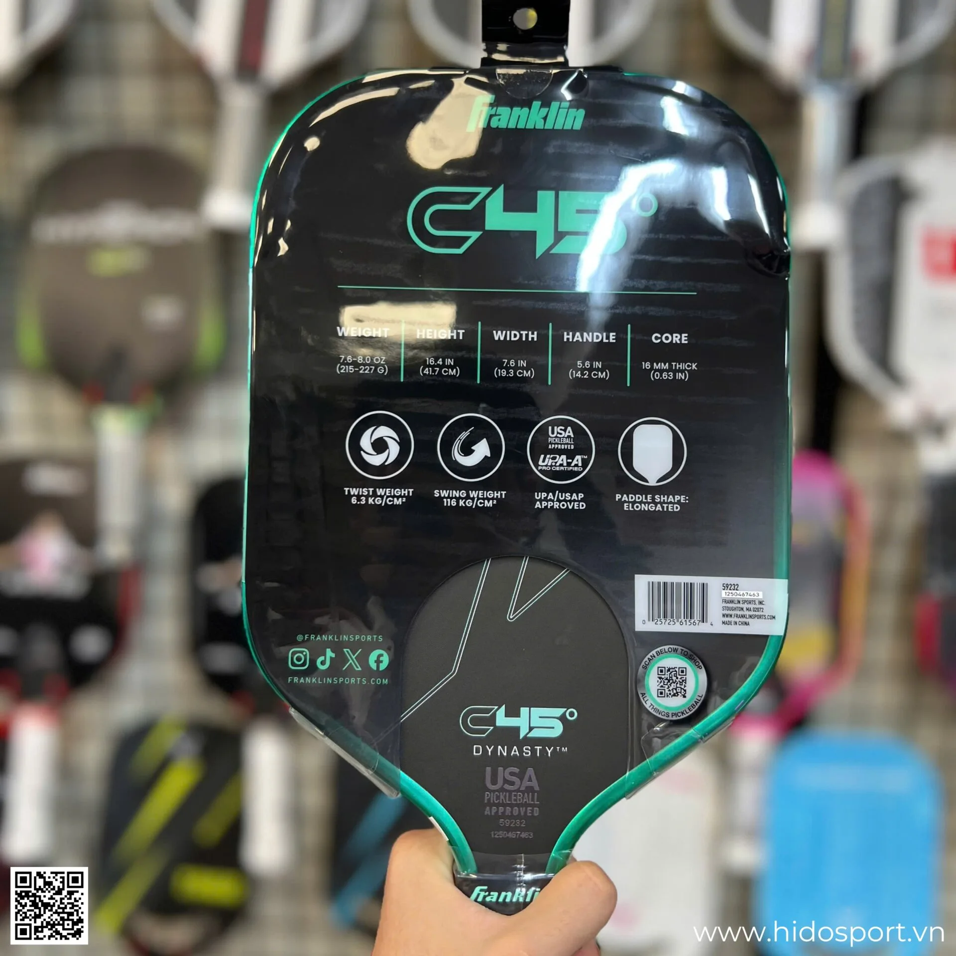 (TITLE)% Vot Pickleball Franklin C45 Carbon Fiber Paddle Series 04