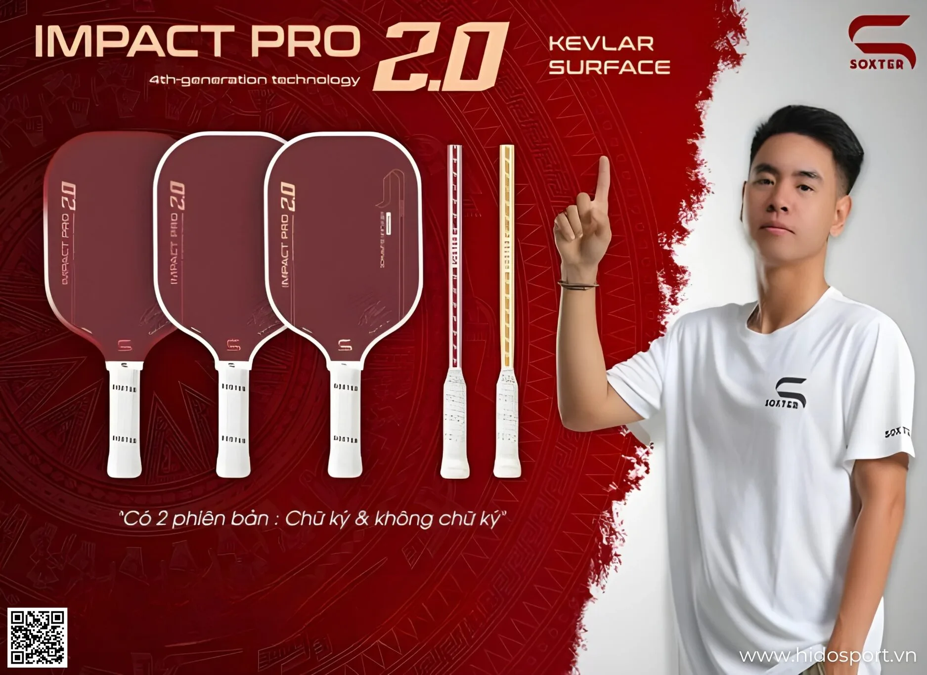 (TITLE)% Vot Pickleball Soxter Impact Pro 2 0 Chinh Hang 14mm 16mm 15
