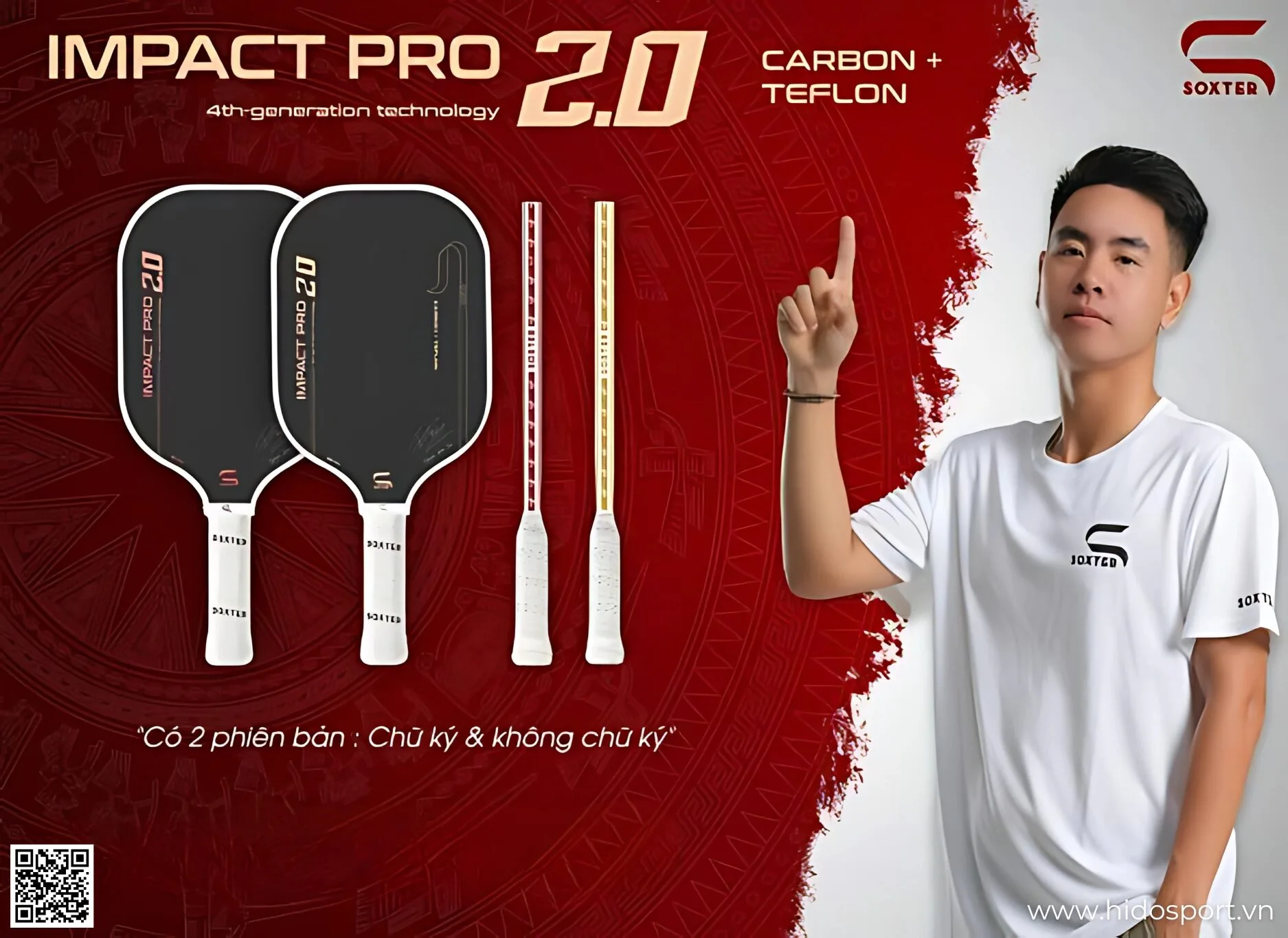 (TITLE)% Vot Pickleball Soxter Impact Pro 2 0 Chinh Hang 14mm 16mm 16
