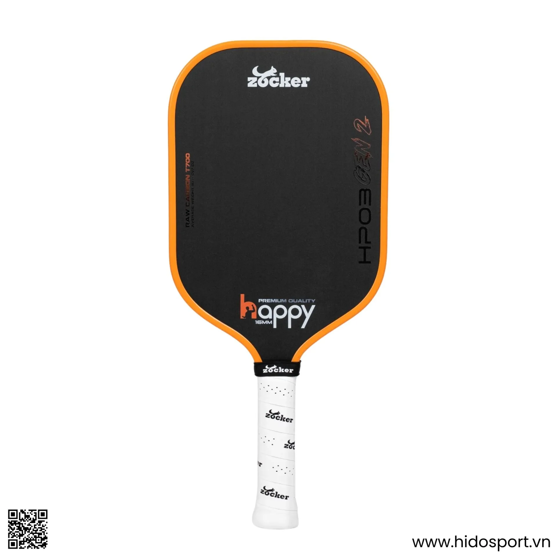 (TITLE)% Vot Pickleball Zocker Happy Hp03 Gen 2 Chinh Hang 16mm Mau Cam Hinh 001