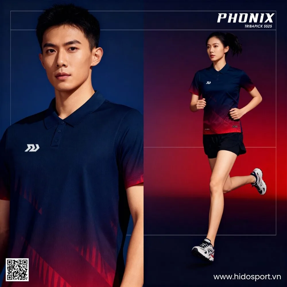 (TITLE)% Áo Polo Thể Thao Bulbal Phonix Chính Hãng 2025 - Navy Đỏ