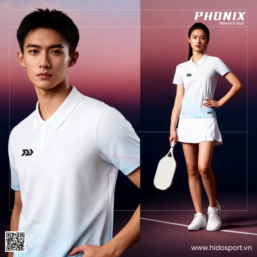(TITLE)% Áo Polo Thể Thao Bulbal Phonix Chính Hãng 2025 - Trắng Hồng