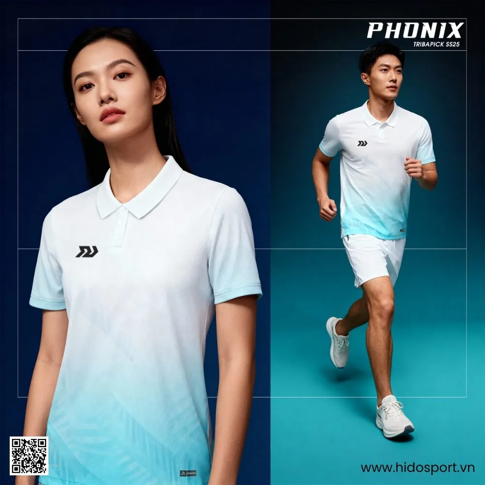 (TITLE)% Áo Polo Thể Thao Bulbal Phonix Chính Hãng 2025 - Trắng Xanh