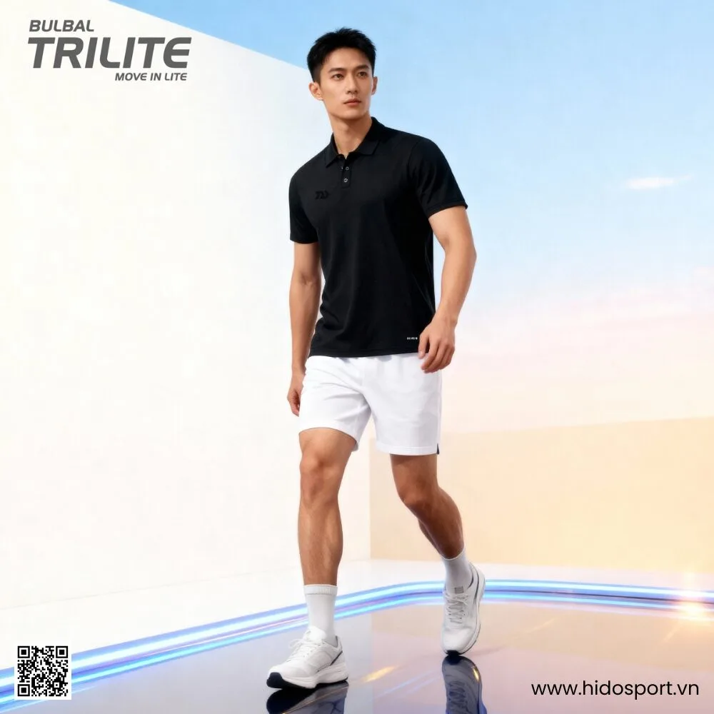 (TITLE)% Áo Polo Thể Thao Nam Bulbal Trilite Chính Hãng 2025 - Đen Nền