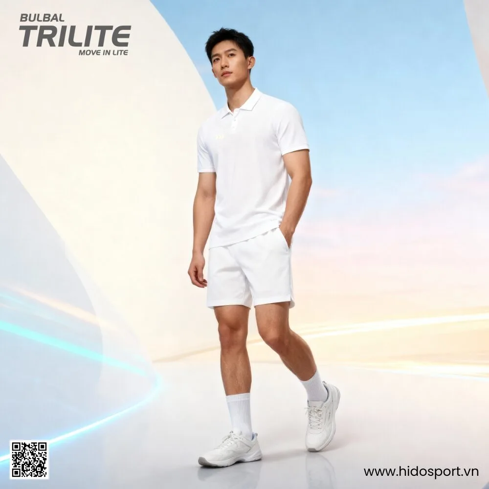 (TITLE)% Áo Polo Thể Thao Nam Bulbal Trilite Chính Hãng 2025 - Trắng Nền